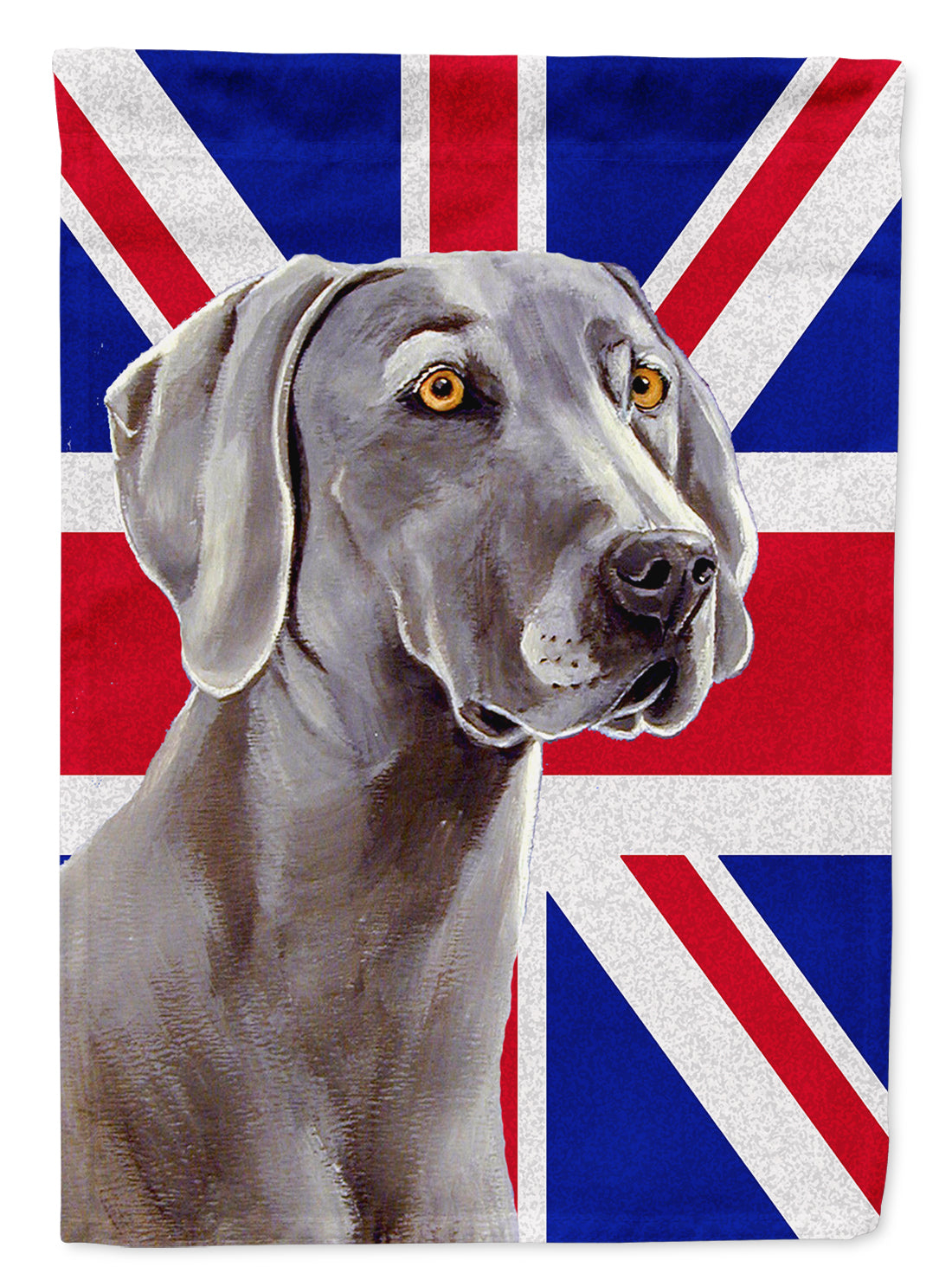 Weimaraner with English Union Jack British Flag Flag Garden Size LH9493GF  the-store.com.