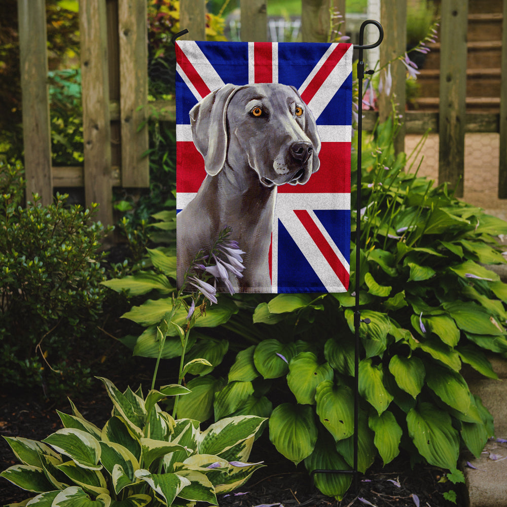 Weimaraner with English Union Jack British Flag Flag Garden Size LH9493GF  the-store.com.