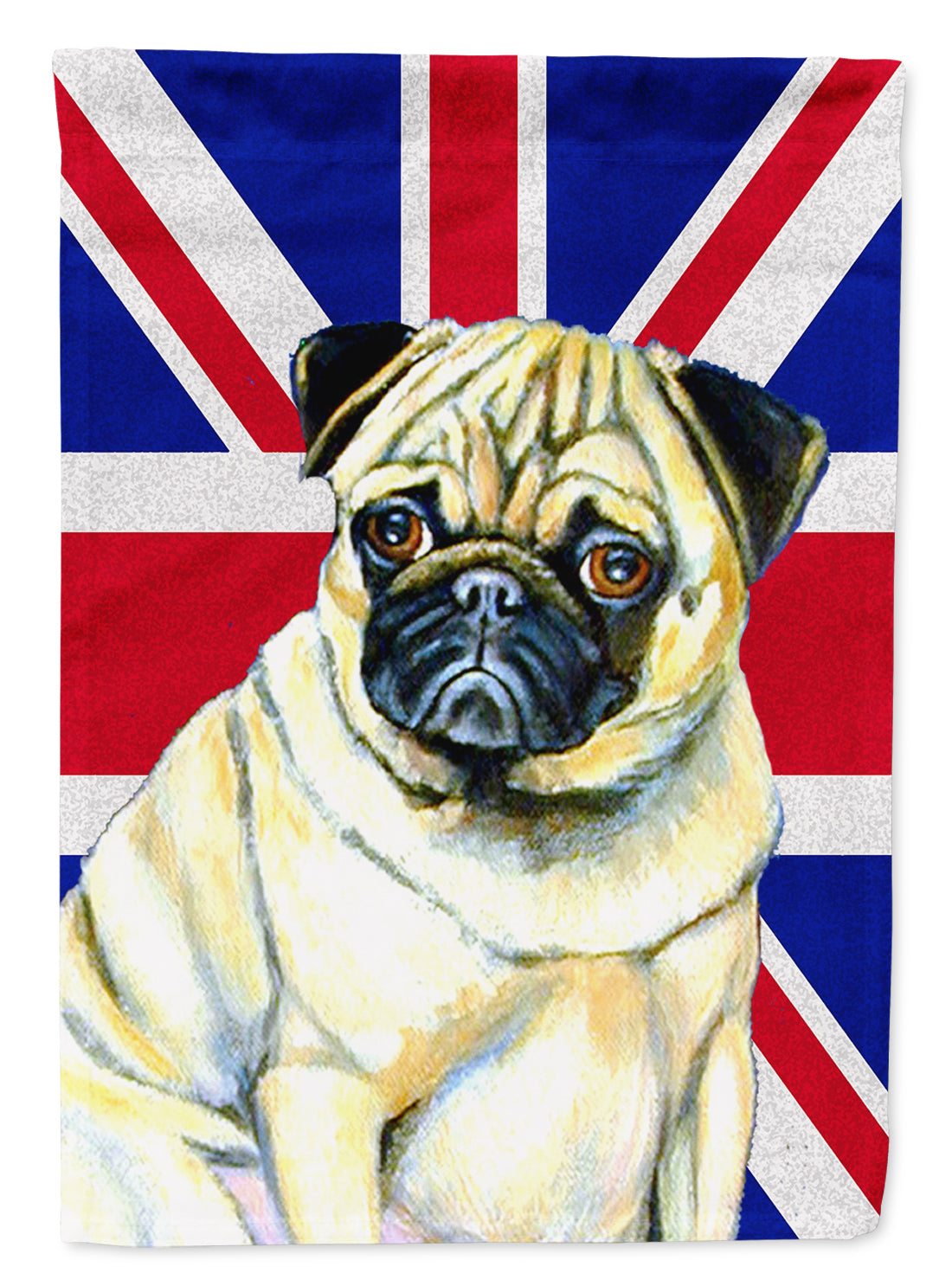 Pug with English Union Jack British Flag Flag Garden Size  the-store.com.