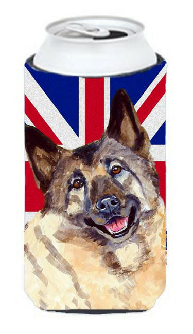 Norwegian Elkhound with English Union Jack British Flag Tall Boy Beverage Insulator Hugger LH9495TBC by Caroline's Treasures