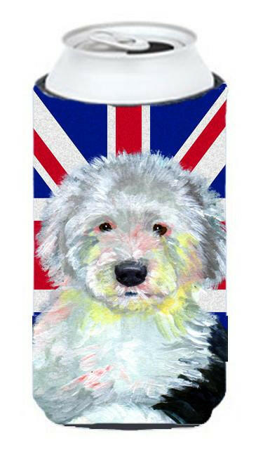 Old English Sheepdog with English Union Jack British Flag Tall Boy Beverage Insulator Hugger LH9497TBC by Caroline's Treasures