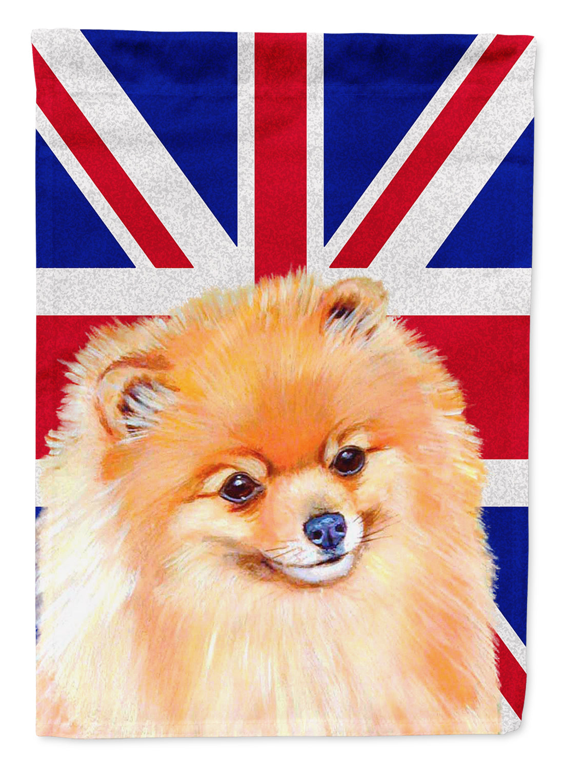 Pomeranian with English Union Jack British Flag Flag Garden Size  the-store.com.