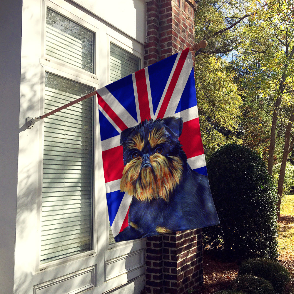 Brussels Griffon with English Union Jack British Flag Flag Canvas House Size LH9505CHF  the-store.com.