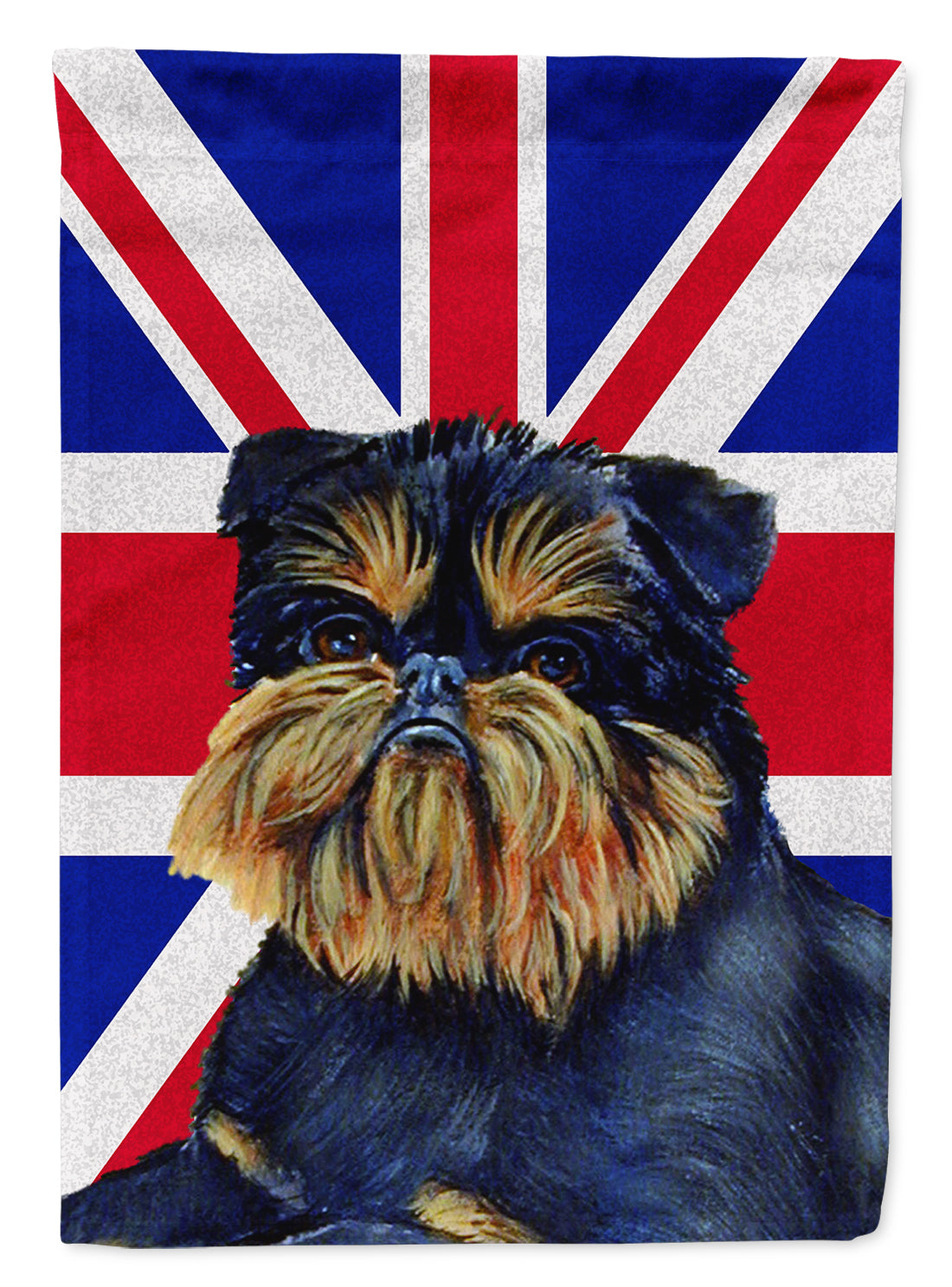 Brussels Griffon with English Union Jack British Flag Flag Garden Size  the-store.com.