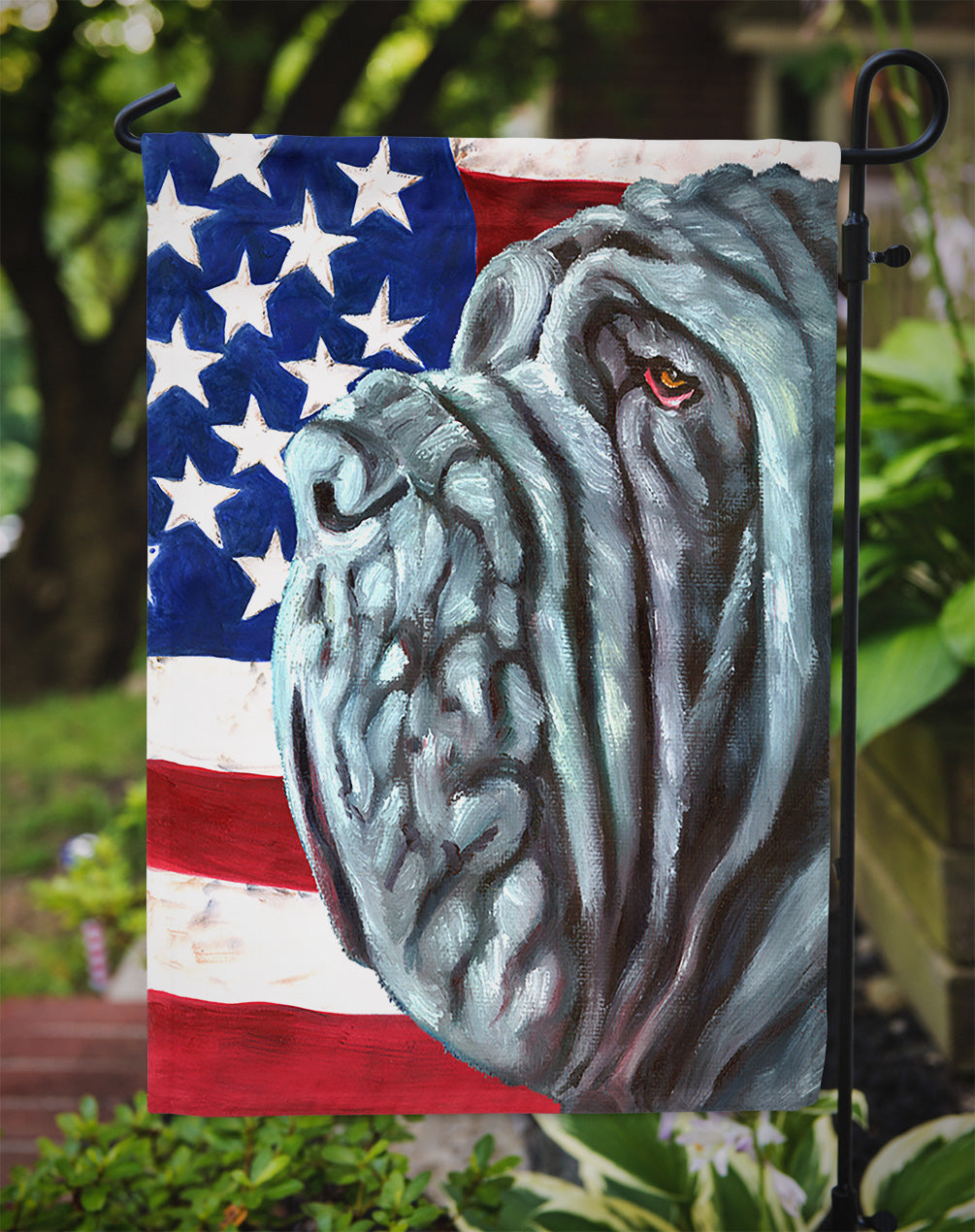 Neapolitan Mastiff USA Patriotic American Flag Flag Garden Size LH9540GF  the-store.com.