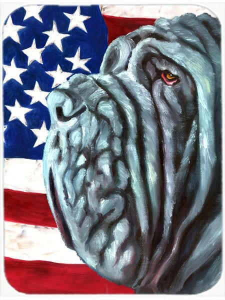 Neapolitan Mastiff USA Patriotic American Flag Glass Cutting Board Large LH9540LCB by Caroline's Treasures