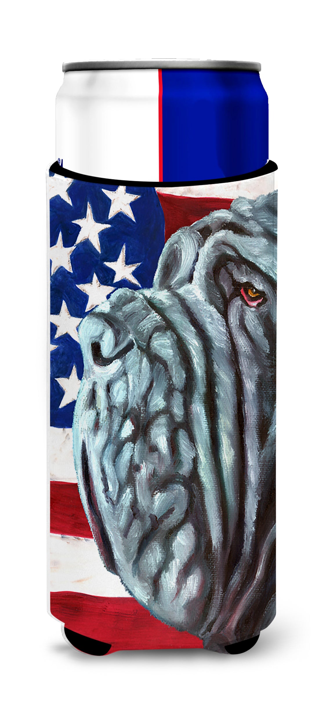 Neapolitan Mastiff USA Patriotic American Flag Ultra Beverage Insulators for slim cans LH9540MUK  the-store.com.