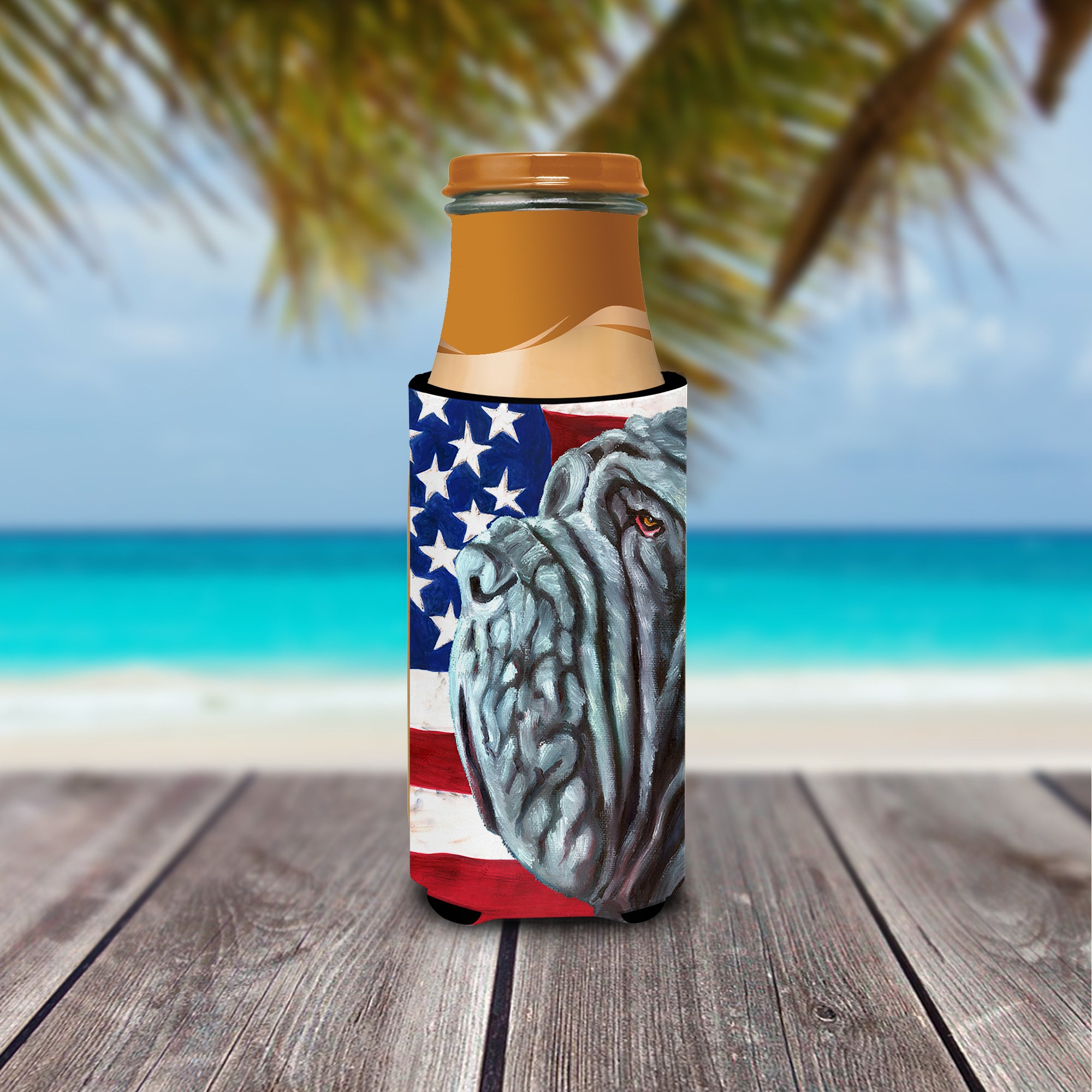 Neapolitan Mastiff USA Patriotic American Flag Ultra Beverage Insulators for slim cans LH9540MUK  the-store.com.