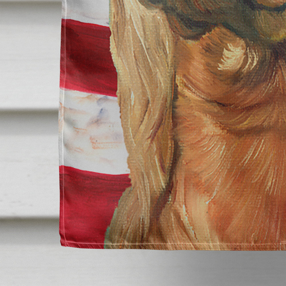 Irish Setter USA Patriotic American Flag Flag Canvas House Size LH9541CHF  the-store.com.
