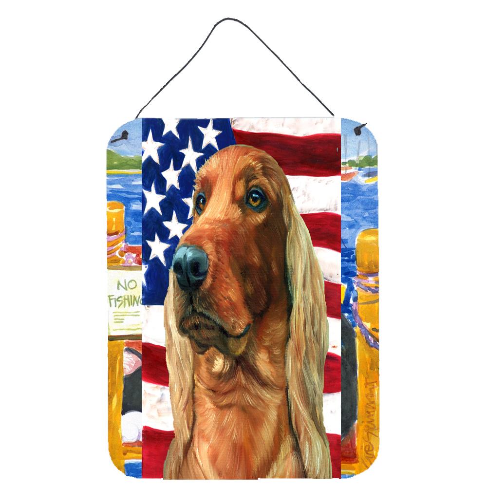 Irish Setter USA Patriotic American Flag Wall or Door Hanging Prints LH9541DS1216 by Caroline's Treasures