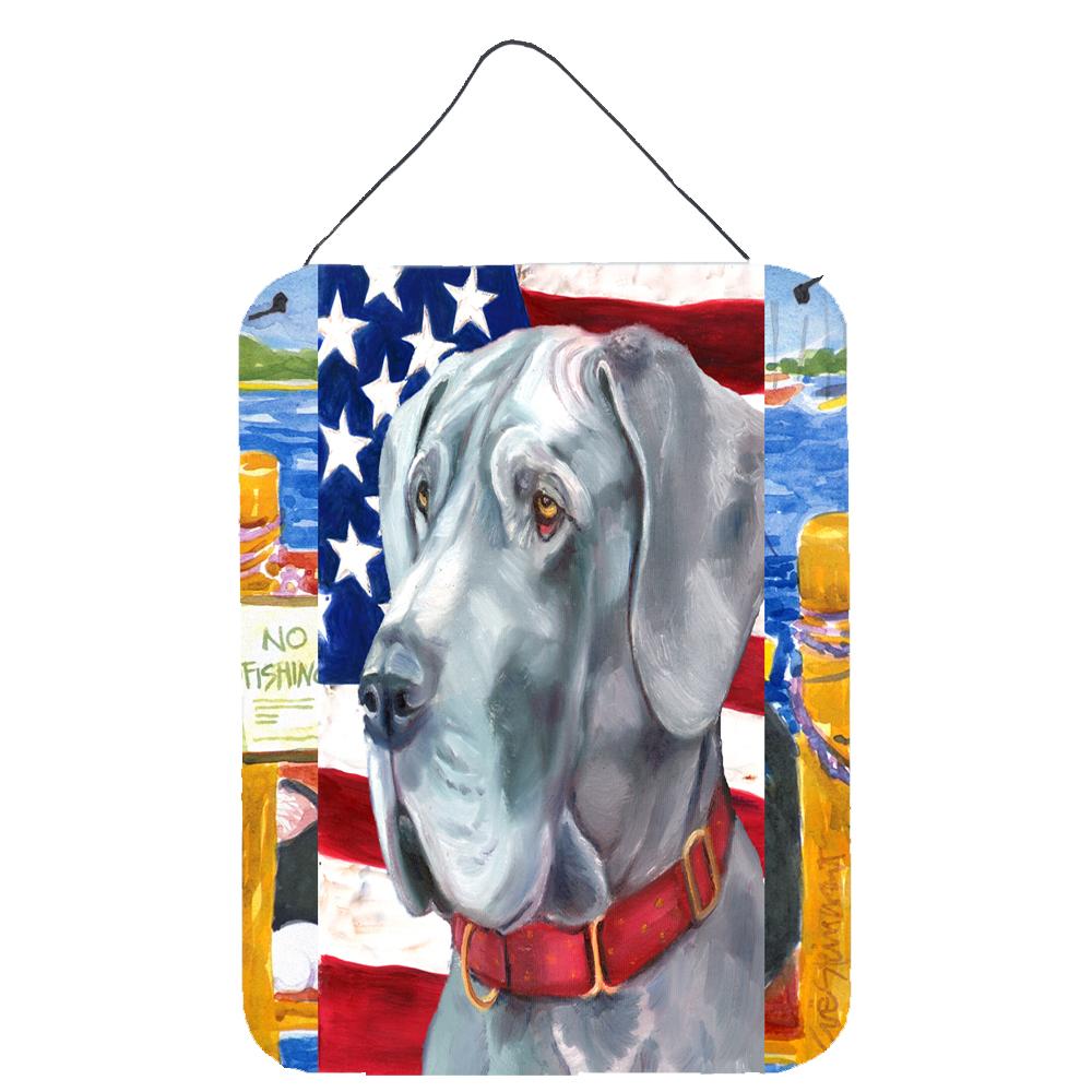 Great Dane USA Patriotic American Flag Wall or Door Hanging Prints LH9542DS1216 by Caroline's Treasures