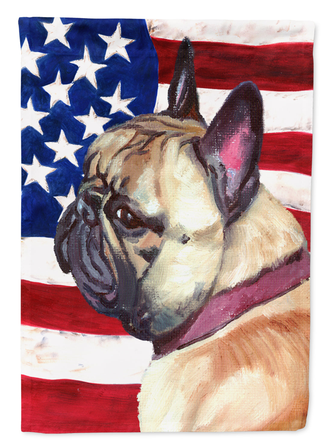 French Bulldog Frenchie USA Patriotic American Flag Flag Garden Size  the-store.com.