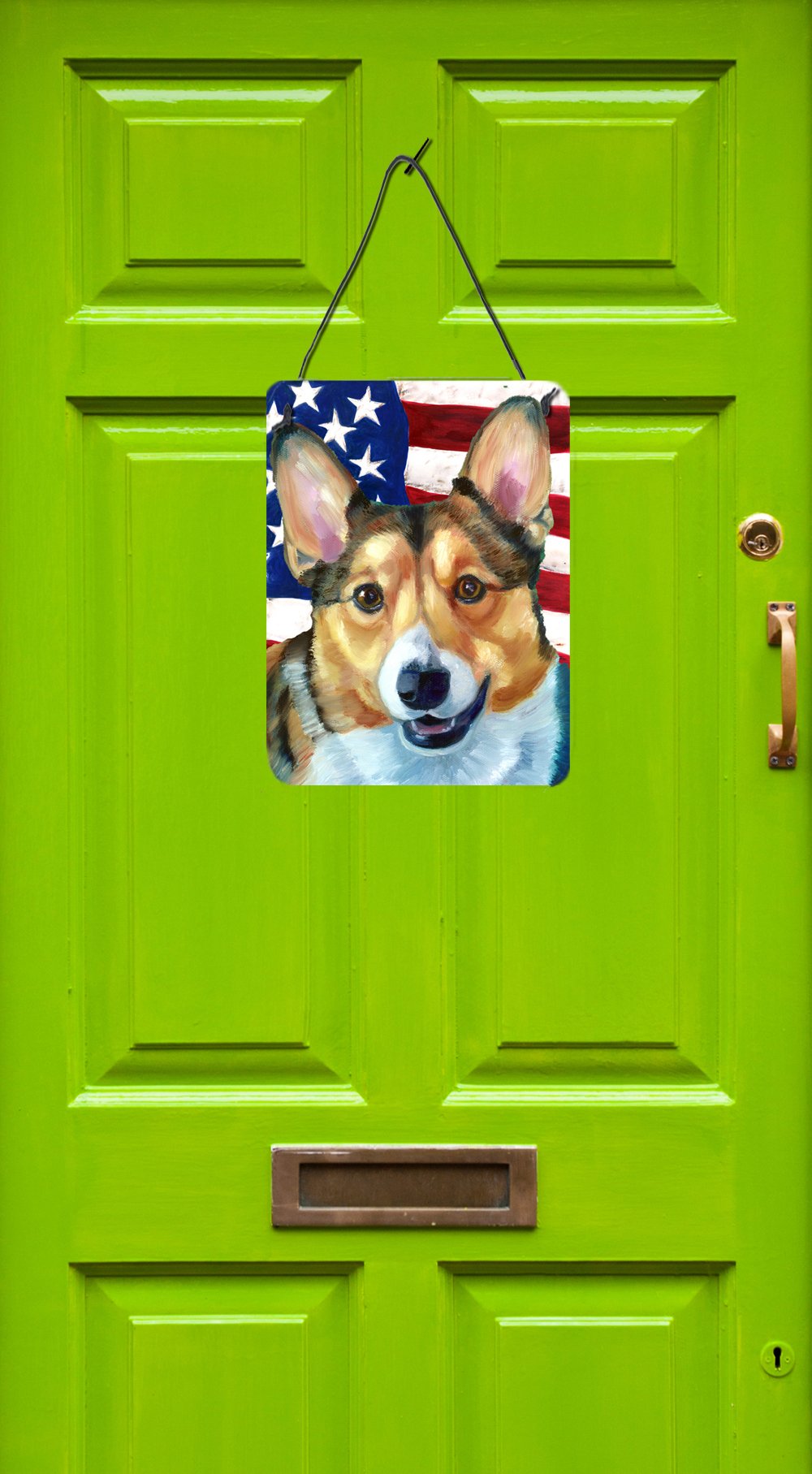 Corgi USA Patriotic American Flag Wall or Door Hanging Prints LH9546DS1216 by Caroline's Treasures