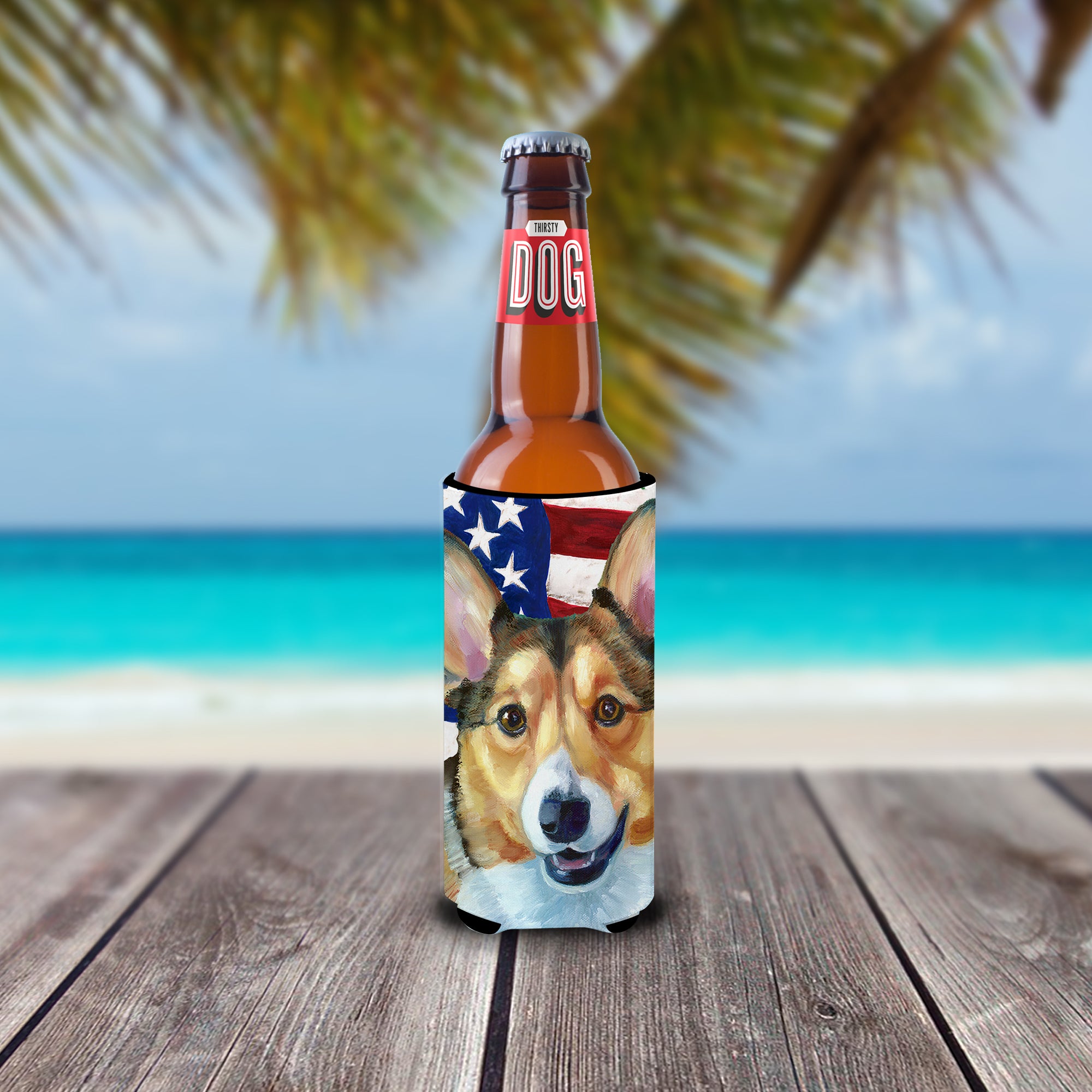 Corgi USA Patriotic American Flag Ultra Beverage Insulators for slim cans LH9546MUK  the-store.com.