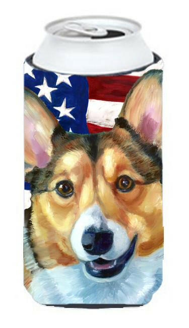 Corgi USA Patriotic American Flag Tall Boy Beverage Insulator Hugger LH9546TBC by Caroline&#39;s Treasures