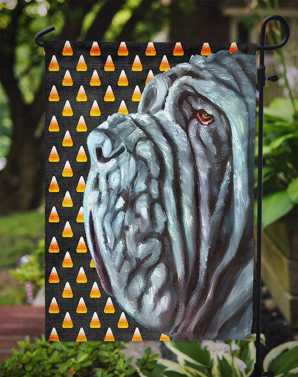 Neapolitan Mastiff Candy Corn Halloween Flag Garden Size  the-store.com.