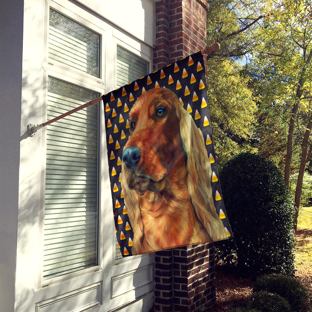 Irish Setter Candy Corn Halloween Flag Canvas House Size LH9548CHF  the-store.com.