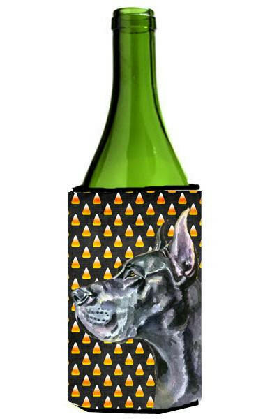 Black Great Dane Candy Corn Halloween Wine Bottle Beverage Insulator Hugger LH9550LITERK by Caroline's Treasures