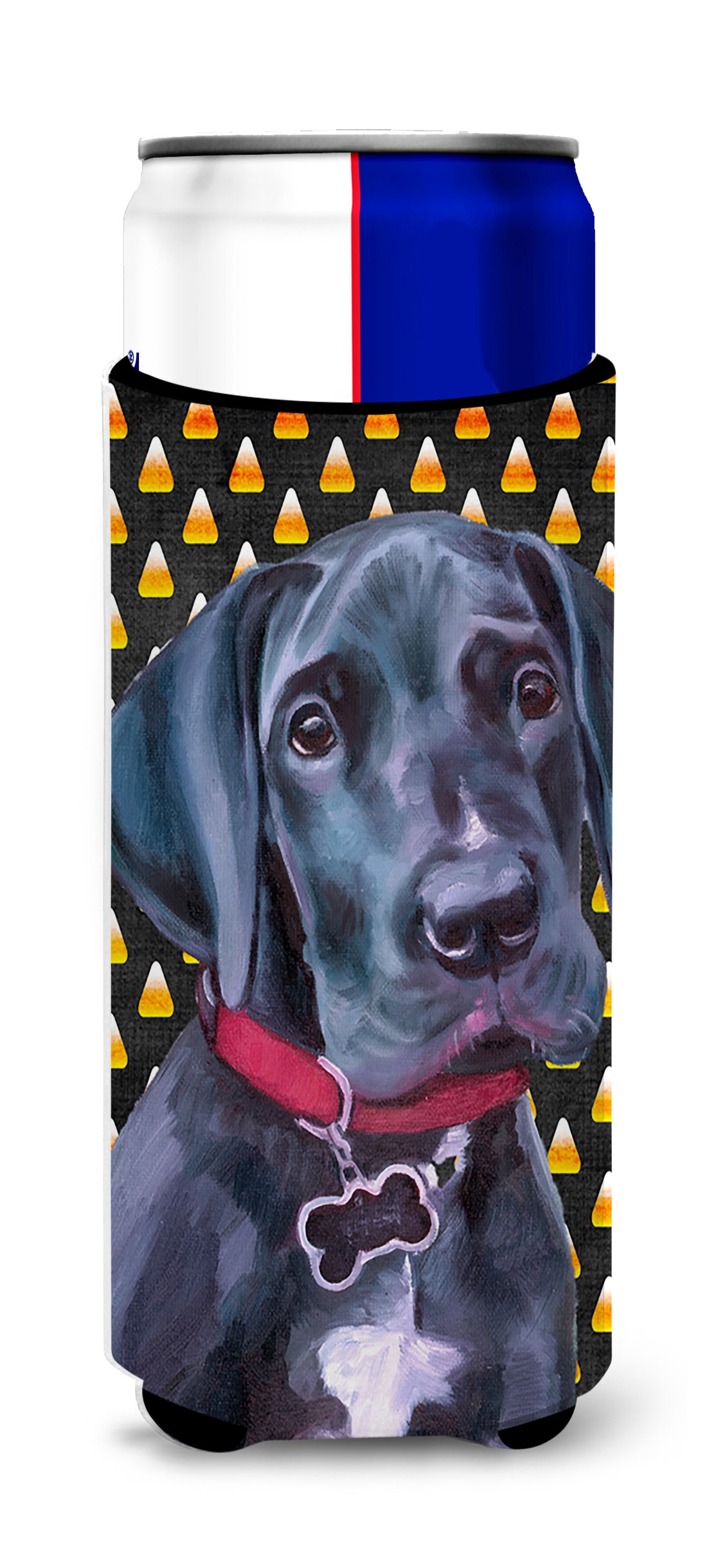 Black Great Dane Puppy Candy Corn Halloween Ultra Beverage Insulators for slim cans LH9551MUK  the-store.com.