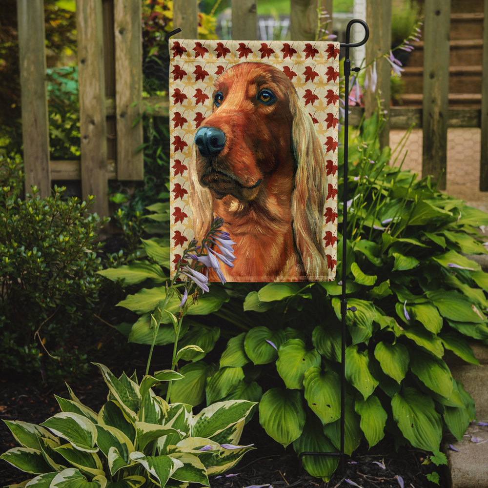 Irish Setter Fall Leaves Flag Garden Size LH9555GF  the-store.com.