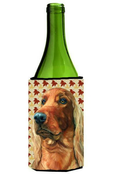 Irish Setter Fall Leaves Wine Bottle Beverage Insulator Hugger LH9555LITERK by Caroline&#39;s Treasures