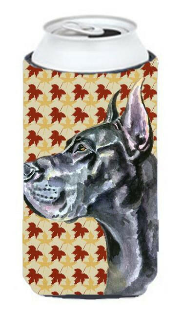 Black Great Dane Fall Leaves Tall Boy Beverage Insulator Hugger LH9557TBC by Caroline's Treasures