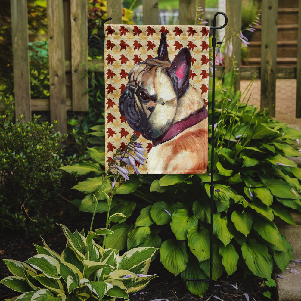 French Bulldog Frenchie Fall Leaves Flag Garden Size LH9559GF  the-store.com.