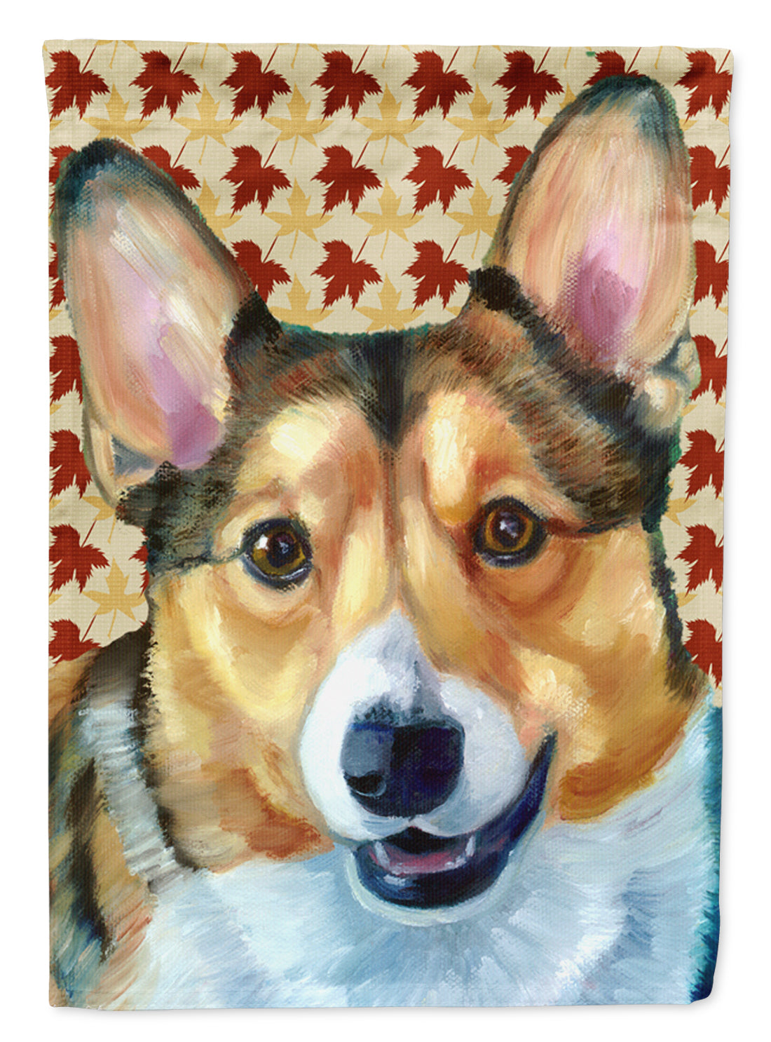 Corgi Fall Leaves Flag Canvas House Size LH9560CHF  the-store.com.