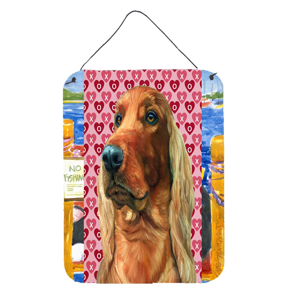 Irish Setter Hearts Love and Valentine&#39;s Day Wall or Door Hanging Prints LH9562DS1216 by Caroline&#39;s Treasures