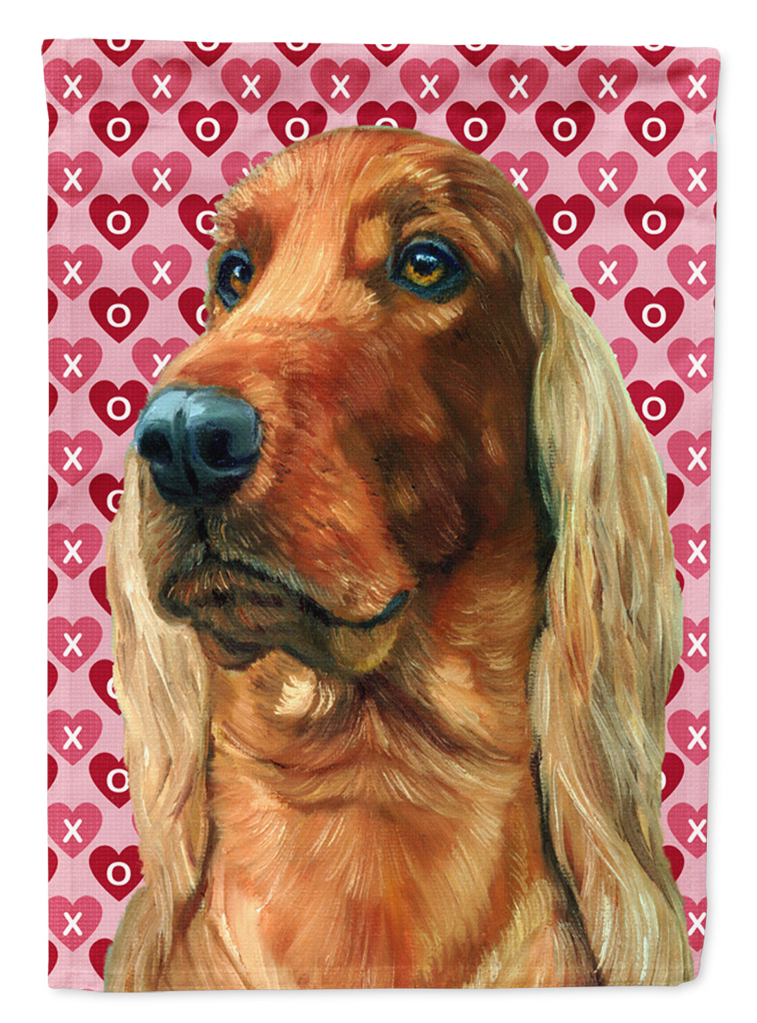 Irish Setter Hearts Love and Valentine's Day Flag Garden Size LH9562GF  the-store.com.