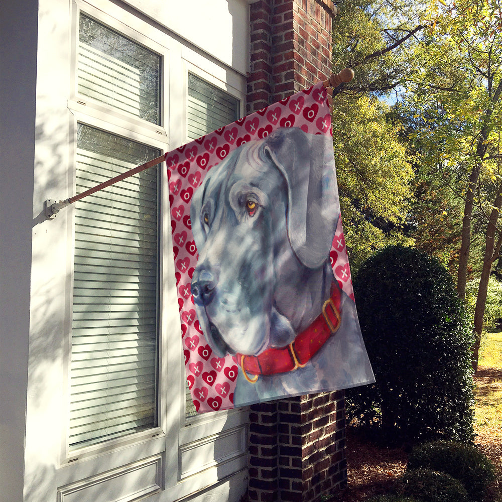 Great Dane Hearts Love and Valentine's Day Flag Canvas House Size LH9563CHF  the-store.com.