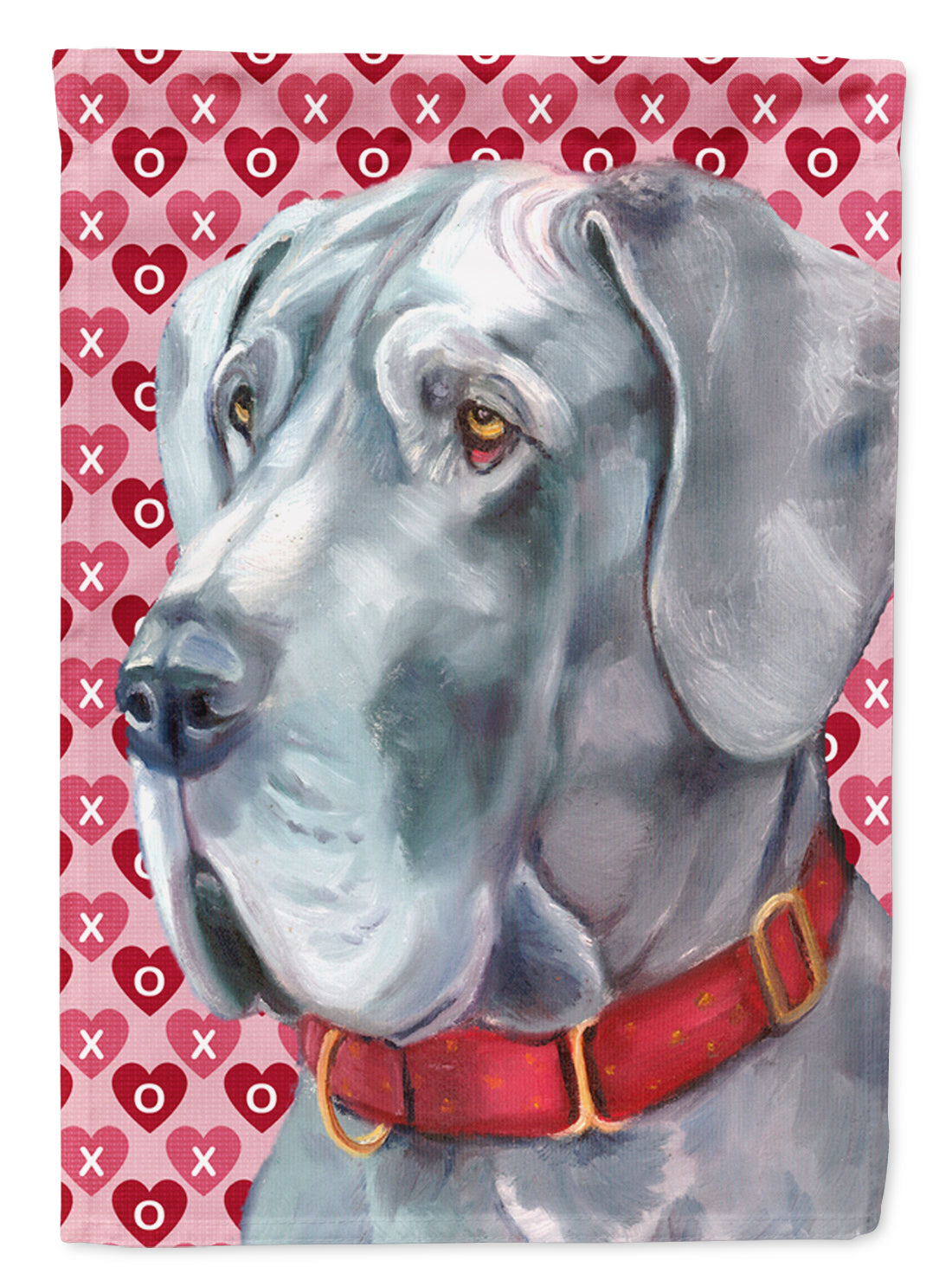 Great Dane Hearts Love and Valentine's Day Flag Canvas House Size LH9563CHF  the-store.com.