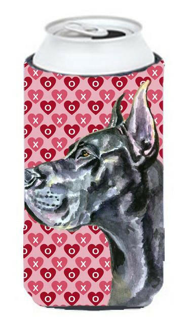 Black Great Dane Hearts Love and Valentine's Day Tall Boy Beverage Insulator Hugger LH9564TBC by Caroline's Treasures