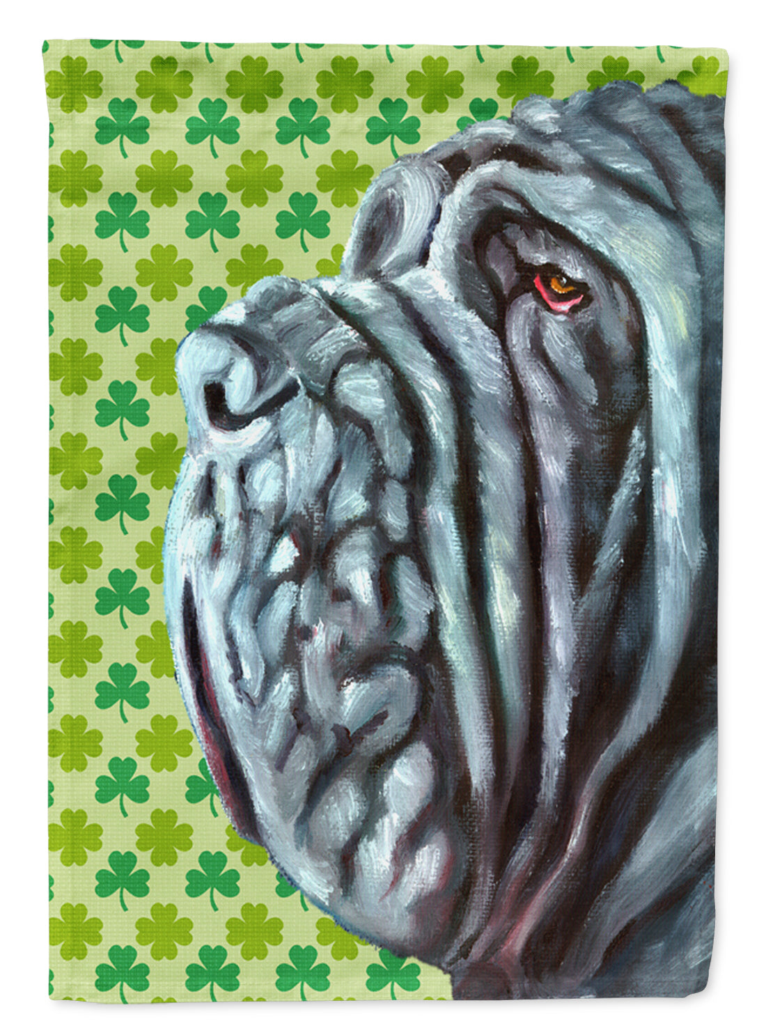 Neapolitan Mastiff St. Patrick's Day Shamrock Flag Canvas House Size LH9568CHF  the-store.com.