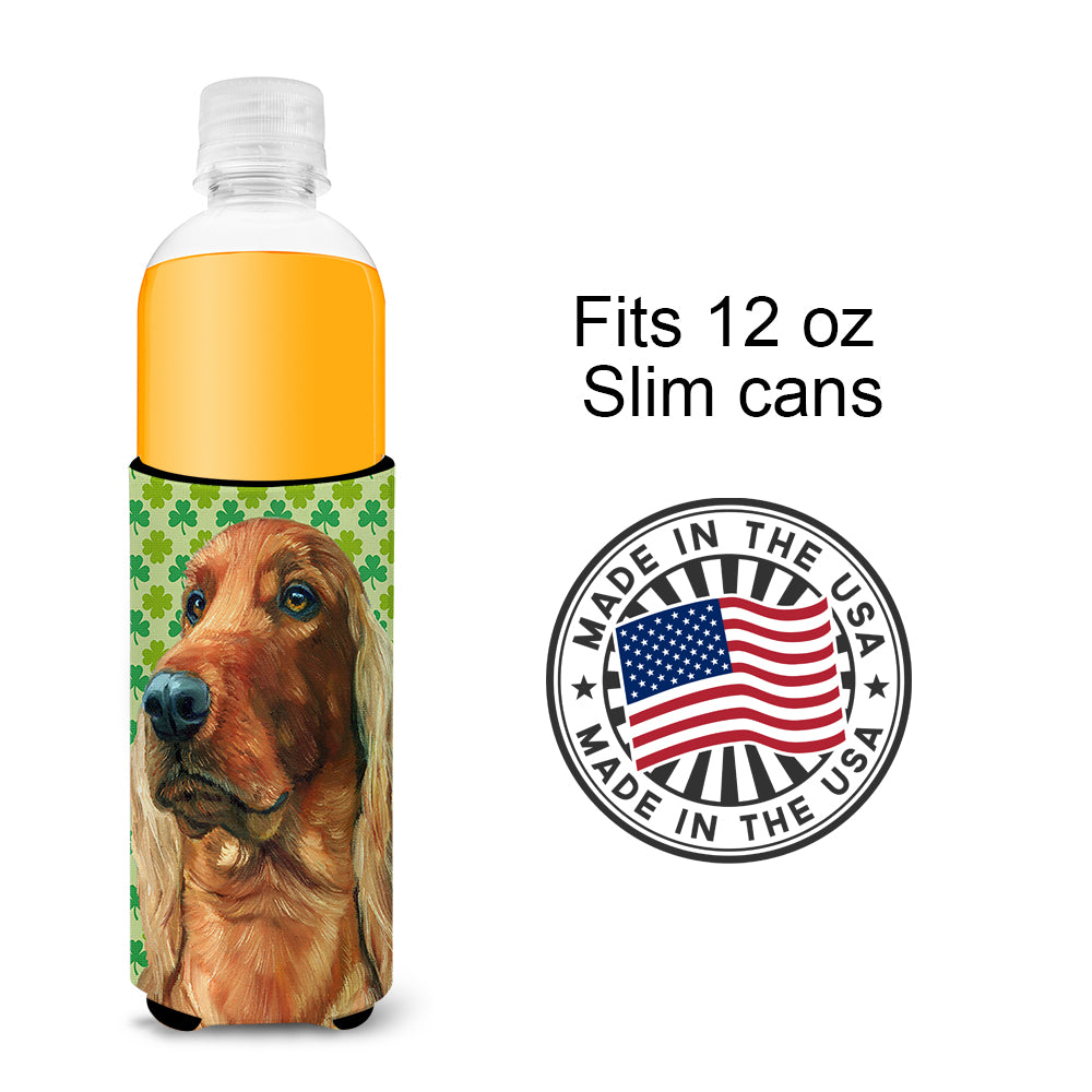 Irish Setter St. Patrick's Day Shamrock Ultra Beverage Insulators for slim cans LH9569MUK  the-store.com.