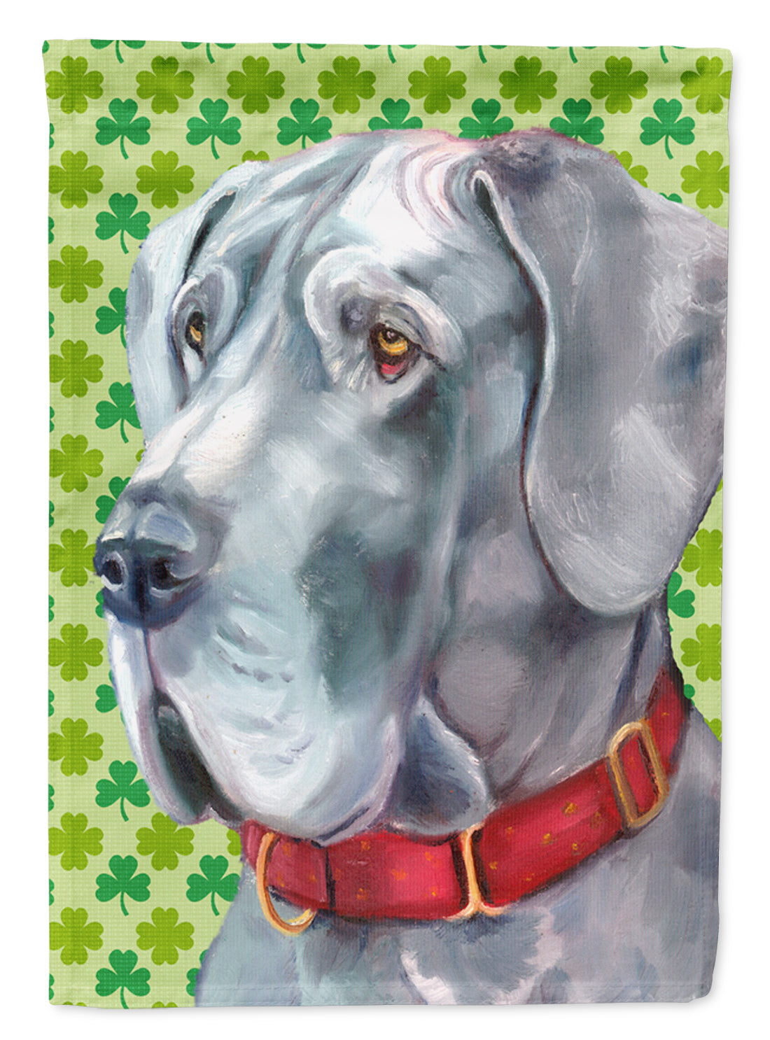 Great Dane St. Patrick&#39;s Day Shamrock Flag Canvas House Size LH9570CHF  the-store.com.