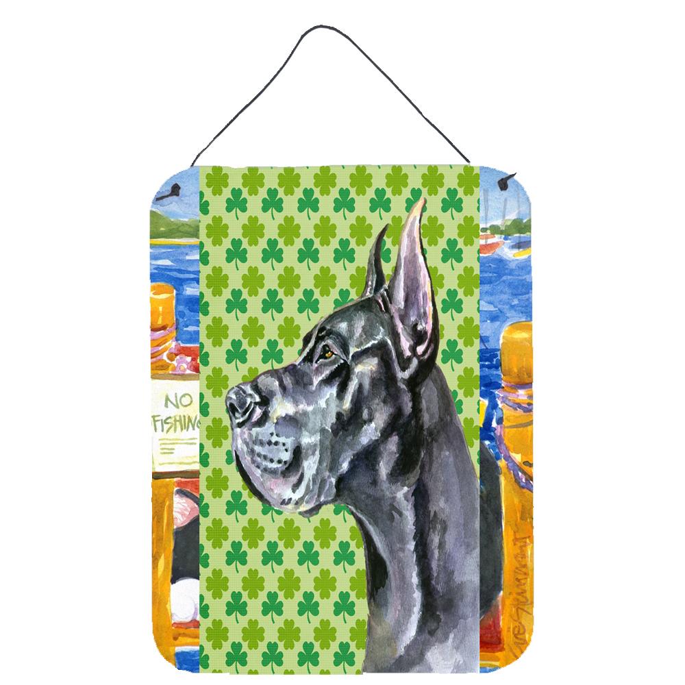 Black Great Dane St. Patrick's Day Shamrock Wall or Door Hanging Prints LH9571DS1216 by Caroline's Treasures