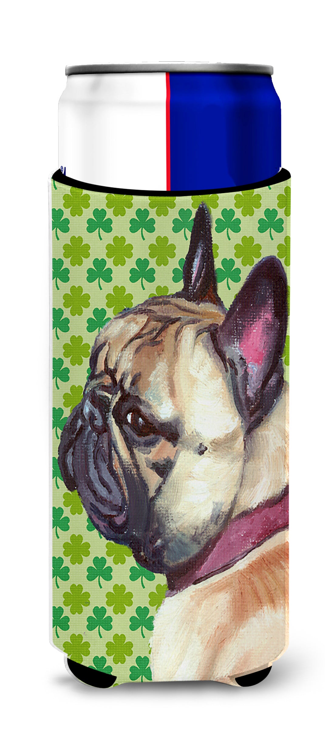 French Bulldog Frenchie St. Patrick&#39;s Day Shamrock Ultra Beverage Insulators for slim cans LH9573MUK  the-store.com.