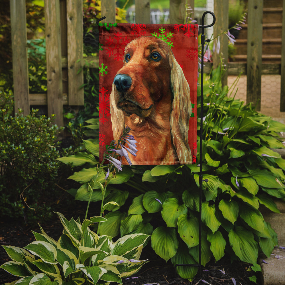 Irish Setter Red Snowflakes Holiday Christmas Flag Garden Size LH9576GF  the-store.com.