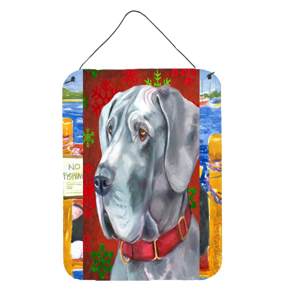 Great Dane Red Snowflakes Holiday Christmas Wall or Door Hanging Prints LH9577DS1216 by Caroline's Treasures