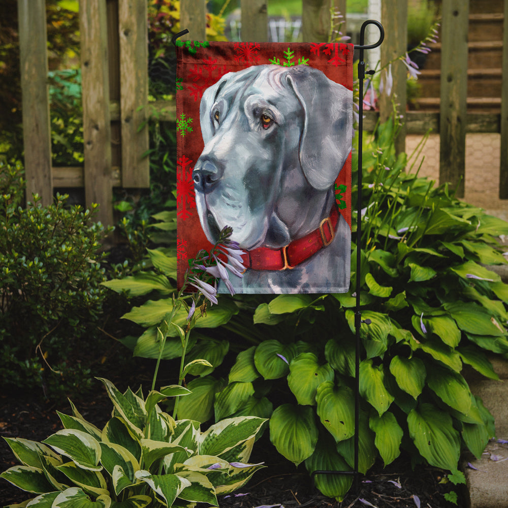 Great Dane Red Snowflakes Holiday Christmas Flag Garden Size LH9577GF  the-store.com.