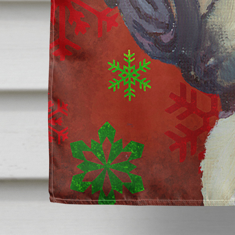 French Bulldog Frenchie Red Snowflakes Holiday Christmas Flag Canvas House Size LH9580CHF  the-store.com.
