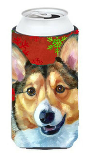 Corgi Red Snowflakes Holiday Christmas Tall Boy Beverage Insulator Hugger LH9581TBC by Caroline's Treasures