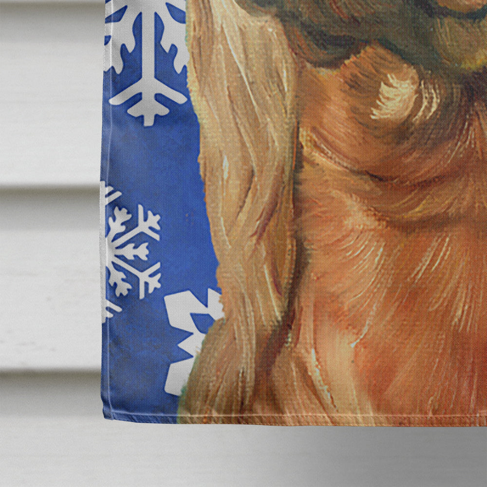 Irish Setter Winter Snowflakes Holiday Flag Canvas House Size LH9583CHF  the-store.com.