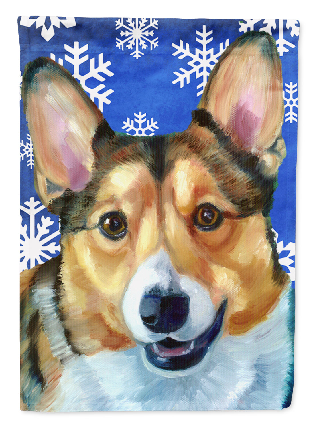 Corgi Winter Snowflakes Holiday Flag Garden Size LH9588GF  the-store.com.