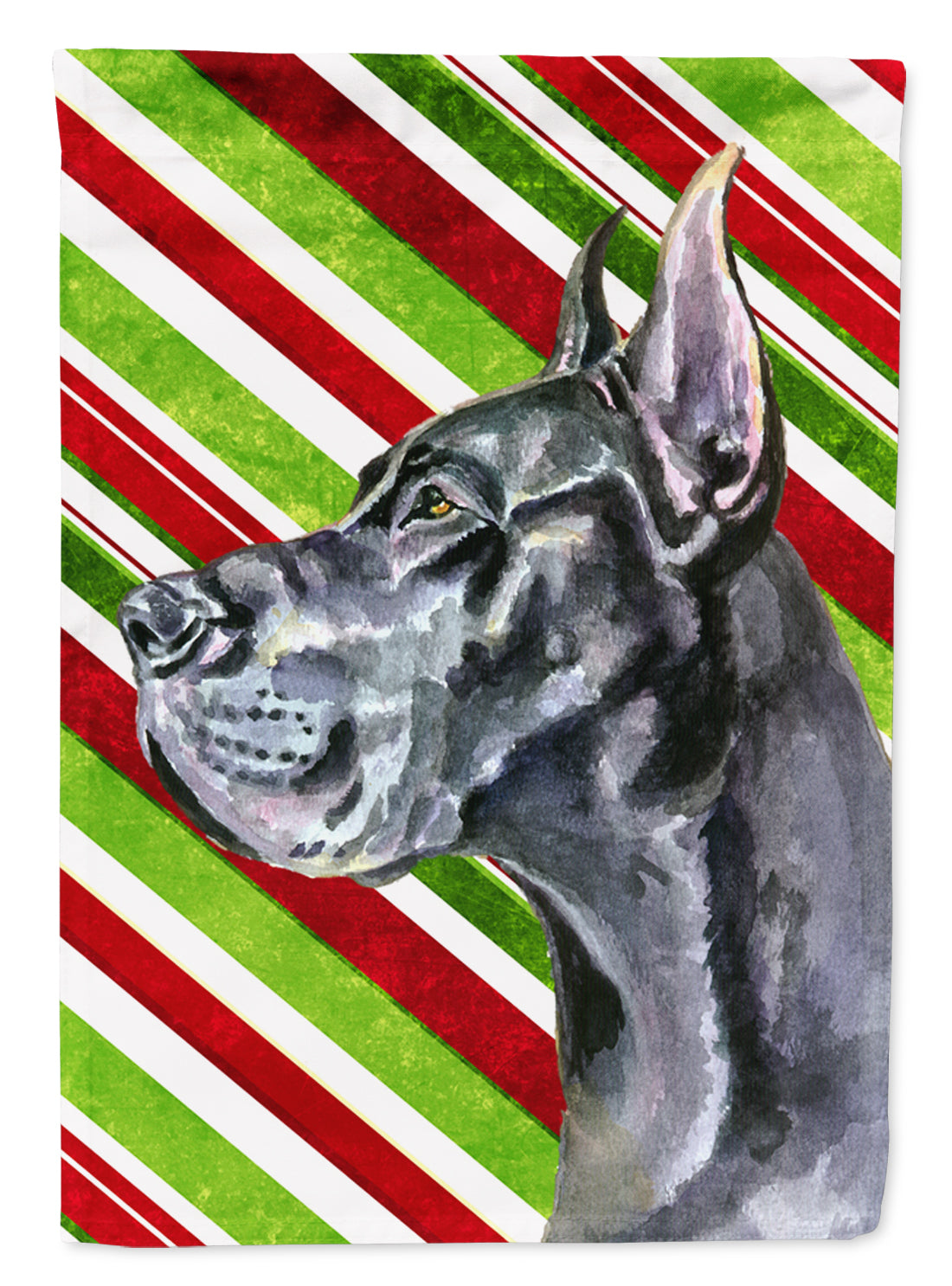 Black Great Dane Candy Cane Holiday Christmas Flag Garden Size LH9592GF  the-store.com.