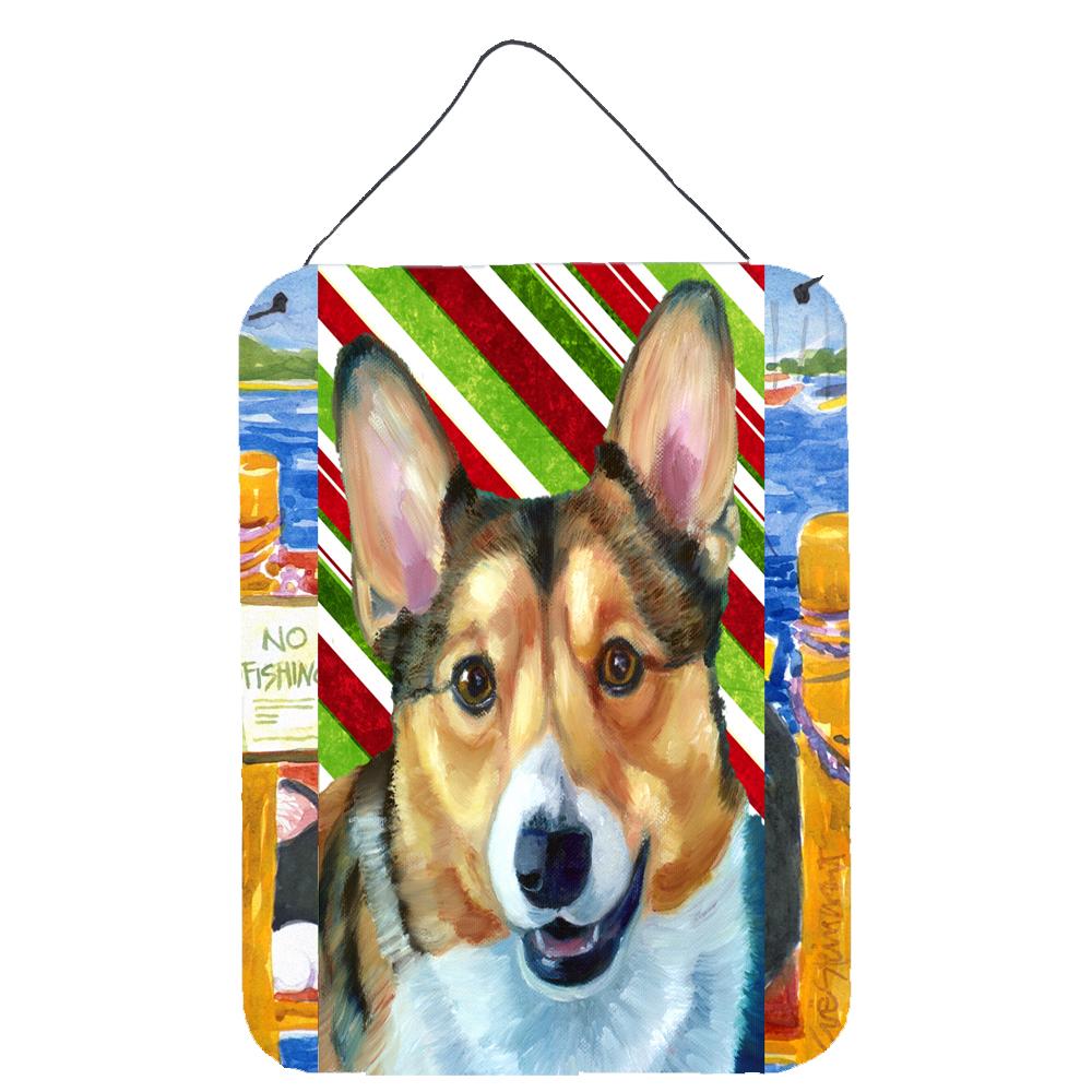 Corgi Candy Cane Holiday Christmas Wall or Door Hanging Prints LH9595DS1216 by Caroline's Treasures