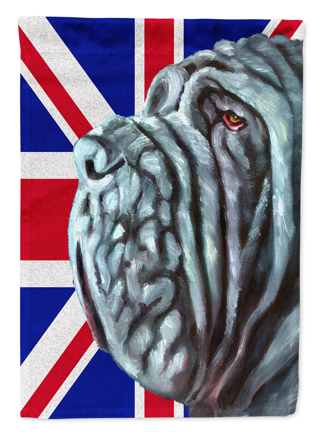 Neapolitan Mastiff with English Union Jack British Flag Flag Canvas House Size LH9596CHF  the-store.com.