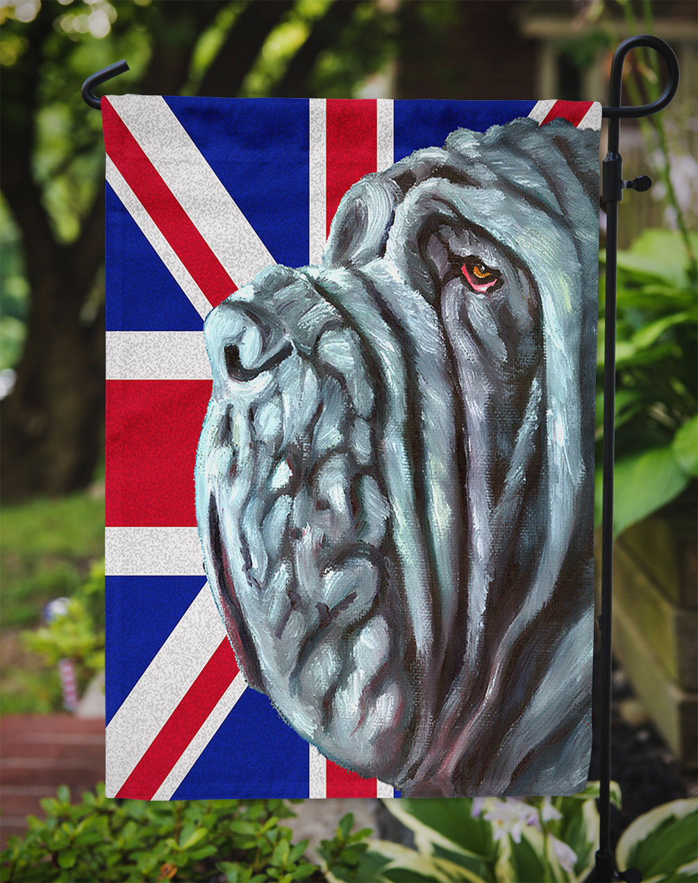 Neapolitan Mastiff with English Union Jack British Flag Flag Garden Size LH9596GF  the-store.com.