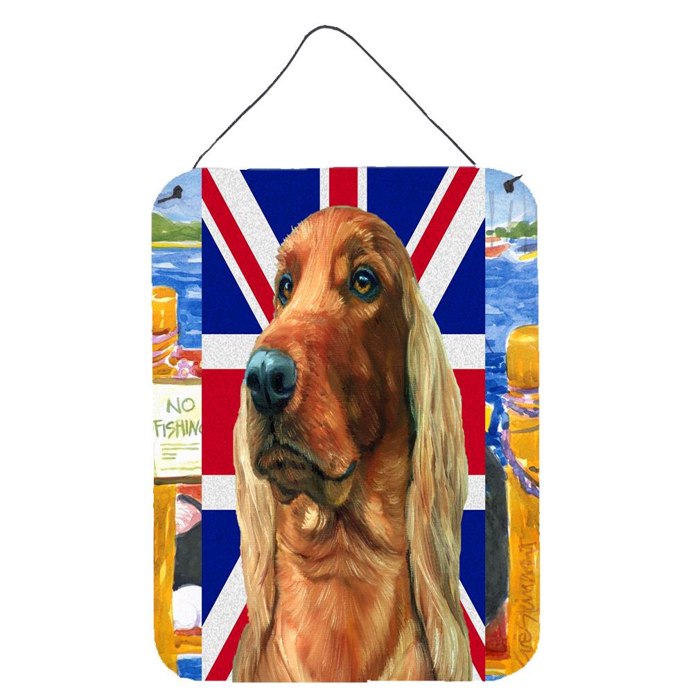 Irish Setter with English Union Jack British Flag Wall or Door Hanging Prints LH9597DS1216 by Caroline's Treasures